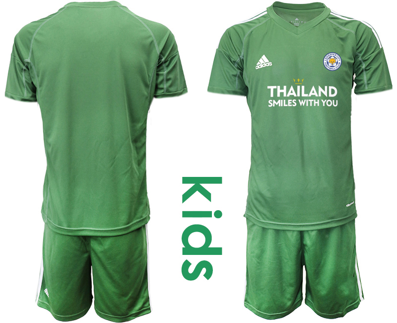 Cheap Youth 2020-2021 club Leicester City green goalkeeper blank Soccer Jerseys1